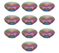 SHERCHPRY 10pièces Lot de Boîtes à Bonbons Coquillage Plastique Irisé pour Mariage Enterrement de Vie de Jeune Fille Fête Plage Porte-friandises Cadeaux Invités