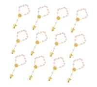 SHERCHPRY 12 pièces Bracelets Élastiques Universels avec Pendentif Ange Doré pour Adultes et Garçon Fille Accessoires pour Amitié et Événements Religieux Couleur Rose