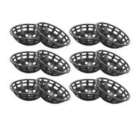 SHERCHPRY 12 Pièces Coussinet en Maille Perforée pour Pot de Fleurs en PP Noir, Forme en Bol, Assure Un Drainage et Prévient la Pourriture des Racines, pour Jardin et Balcon
