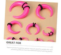 SHERCHPRY 12 Pièces Kit de Piercing Septum Acrylique Anneaux de Nez Écarteurs Oreilles et Accessoires de Stretching Noir Blanc Transparent Rose Bleu