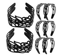 SHERCHPRY 12pièces Bandeaux à Fleurs Larges Noirs Pour Femmes Créoles De Mode Avec Motif Floral Bandeaux Larges Pour Style Décontracté