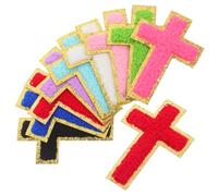 SHERCHPRY 18 Écussons Thermocollants Croix en Polyester Patchs Brodés Multicolores Appliqués à Repasser pour Vêtements Paquet à Dos et Chapeaux Patchs Décoratifs Résistants à L'Usure