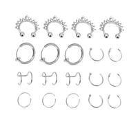 SHERCHPRY 19Pièces Faux Anneaux de Nez Non Percés pour Élégants Accessoires de Mode pour Fêtes et Événements