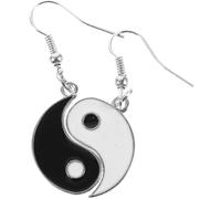 SHERCHPRY 1Paire Boucles Oreilles Yin et Blanches Pendantes Rétro Bijoux Asymétriques Chinois pour Femmes Style Élégant et Parfaits