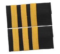 SHERCHPRY 1paire Épaulette De Pilote Professionnelle Avec Trois Rayures Dorées Pour Uniforme Aviation Idéale Pour Costumes De Personnel Navigant Et Soirées Cosplay