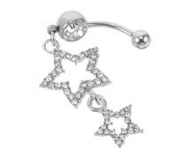 SHERCHPRY 1pièces Belly Button with Dangle Star Pendant Sparkling Navel Jewelry for Everyday Wear and Special Occasions