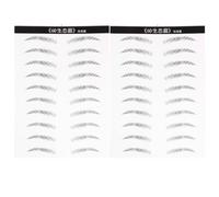 SHERCHPRY 2 Feuilles Autocollant Sourcils Artificiels 6d, Imperméable, | Deux Feuilles, Fibre Artificielle et Film, Pose Facile, Forme Unique, Noir