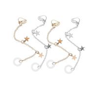 SHERCHPRY 2 Paires Boucles Oreilles Pendantes Longues Ergonomiques et Accrocheurs sans Perçage Support pour Écouteurs sans et Argenté pour Femmes
