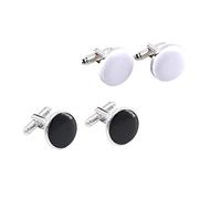 SHERCHPRY 2 Paires Boutons de Manchette Ronds pour Homme et Accessoires Classiques pour Chemise Lot de Design Portable et Confortable