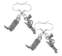SHERCHPRY 2 Paires de Boucles d'Oreilles Cow-Boy Style Western Bottes et Chapeaux Bijoux de Cowgirl pour Femmes Accessoires de Ferme Bijoux Occidentaux en Métal Lisse Look Décontracté