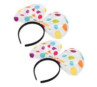 SHERCHPRY 2 Pièces bandeau de clown Bande de cheveux colorée bandeau cosplay carnaval chapeau de clown bandes de cheveux d'halloween pour femmes gilet de clown chapeau fou Plastique blanche