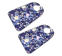 SHERCHPRY 2 pièces Bavoir Adulte Polyester Lot de Bavoirs pour Personnes Âgées Lavables et pour Repas
