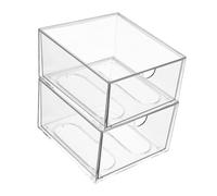 SHERCHPRY 2 Pièces Boîte De Rangement Cosmétique Organisateur Stockage Esthétique Poubelle Tiroirs Comptoir Se Maquiller Beauté Compartiments Salle De Bains Bacs Petit Acrylique Transparent