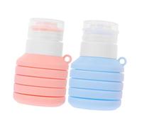SHERCHPRY 2 Pièces Bouteilles de Voyage Silicone Étanches de Récipients Pliables pour Lotion Shampoing pour Voyage
