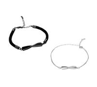 SHERCHPRY 2 pièces Bracelet Couple Mode Chaîne Décorative Noire et Blanche pour Saint Valentin Connecté pour