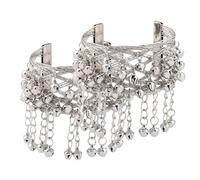 SHERCHPRY 2 Pièces Bracelets de Danse Ventre Chaînes de Bras avec Cloches pour Femmes Accessoires de Performance pour Danse à Thème et Yoga