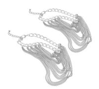 SHERCHPRY 2 pièces Chaînes de Chaussures Multilayers avec Pompons Géométriques Accessoires Décoratifs pour Sneakers Bottes et Talons Style Punk Élégant pour Look Unique