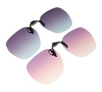 SHERCHPRY 2 Pièces Clip Lunettes de Soleil Polarisées à Clipser sans Cadre Flip-up Anti-éblouissement Protection Uv et Filtre Lumière Bleue pour Conduite et Activités Outdoor Gris Bleu Rose