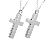 SHERCHPRY 2 Pièces Collier Urne Croix Torsadée Métal Accessoire Funéraire Unisexe pour Cendres avec Compartiment Sécurisé Pendentif Discret pour Port Quotidien