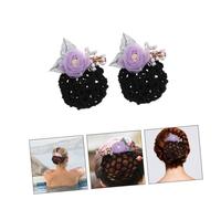 SHERCHPRY 2 pièces Filets à Chignon Fleuris Résistants Lot de Accessoires Minimalistes pour Coiffure Clips Pratiques pour Cheveux Place Au Travail ou