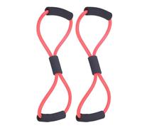 SHERCHPRY 2 Pièces Lot de 2 Bandes Élastiques de Résistance en Caoutchouc Rouge Forme 8, Bande Élastique D'étirement Portable pour Fitness, Yoga, Musculation des Épaules et Entraînement
