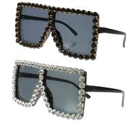 SHERCHPRY 2 Pièces Lunettes de soleil faire la fête lunettes élégantes lunettes de fête lunette de soleil carrée PC