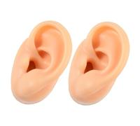 SHERCHPRY 2 pièces Modèles Oreilles Silicone Lot de Pratique de Perçage et Affichage de Bijoux Simulacre Réaliste avec Design de Canal Accessoire de Formation pour Perçage Oreilles