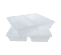SHERCHPRY 2 Pièces Moule à Béton Carré en Plastique Blanc pour Pavés de Jardin, Système D’Assemblage Rapide, pour Allées de Cour et Projets DIY