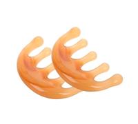 SHERCHPRY 2 Pièces Peigne Méridien Peigne Outil De Massage De La Tête Gratte-tête Stimulateur Du Cuir Chevelu Masseur De Cheveux Brosse à Cheveux Guasha Masseur Du Cuir Chevelu Café Résine