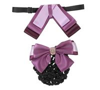 SHERCHPRY 2 pièces Pince Chignon Professionnelle avec Filet à Cheveux et Nœud Accessoires Coiffure pour Uniformes Bureau Hôtesses et Mariage