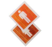 SHERCHPRY 2 Pièces Plaque de Porte de Salle de Bain en Acrylique Marron Panneau D'identification des Toilettes pour Maison et Hôtel, Direction Claire et Application Large