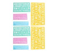 SHERCHPRY 2 Pièces Règle Pochoir Alphabet et Chiffres en Plastique Multifonctionnelle, Adaptée aux Garçon et Filles pour Dessin et Bricolage Créatif Couleur Aléatoire