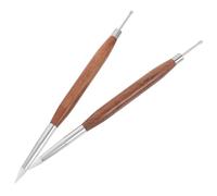SHERCHPRY 2 Pièces Stylo de Sculpture Ongles à Double Tête Multifonctionnelle de Santal Outil de Modelage et Gravure pour Salon et Usage Débutant