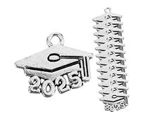 SHERCHPRY 20 Pièces mini pendentif numéro d'année en métal charme gland 2025 pendentifs d'artisanat forme bijoux de remise des diplômes perle pendentif de remise des diplômes alliage