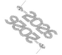 SHERCHPRY 2026nombre Boucles D'oreilles Pendantes avec Cristaux pour Femme Bijoux de Fête pour Nouvel An Design Unique et Brillant