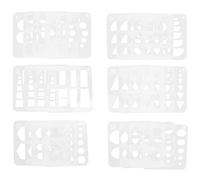 SHERCHPRY 24 Pièces Ensemble de Pochoirs Géométriques en Pet Réutilisables Légers Formes Cercle Triangle Hexagone pour Fournitures Scolaires et Paquet D'école