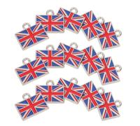 SHERCHPRY 25 Breloques Drapeau Britannique Miniatures pour Création de Bijoux Pendentifs Légers en Plastique Accessoires DIY pour Bracelets Colliers et Décorations Fête Nationale Uk