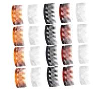 SHERCHPRY 25 pièces Peigne à Frange Plastique Dents Lot Noir Transparent Café Jaune et Rouge Durable et Facile à Nettoyer Peigne Coiffure pour Types de Cheveux sans Frisottis Accrocs pour