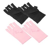 SHERCHPRY 2paires De Uv Pour Manucure Manicures Anti-soleil Doigts Et Respirants Rose Et Noir
