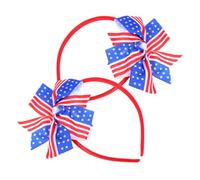 SHERCHPRY 2pièces Bandeaux Patriotiques Garçon Fille Avec Drapeau Américain Pour Célébrations De Indépendance Accessoires De Cheveux Fête Scolaire Et Design Flexible