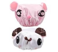 SHERCHPRY 2pièces Bonnet De Garçon Fille Double Couche Étanche Réutilisable Pour Bébés Accessoires De Bain Cartoon Adorables Et Confortables