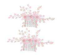 SHERCHPRY 2pièces Lot de Peignes Décoratifs pour Mariage Accessoires Coiffure Mariée avec Motifs Tissés pour Séances Photo et Occasions Spéciales