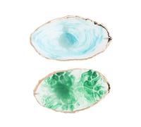 SHERCHPRY 2pièces Palette Anneau Résine Pour Art Ongles Plateau Mélange Vernis Manucure Compact Pour Salon Et Usage Domestique Anneaux Bleu Et Vert Pour Création Couleurs Personnalisées