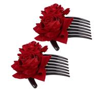 SHERCHPRY 2pièces Peigne à Fleurs Tissu Pour Cheveux Accessoire De Mariage Élégant Peigne De Coiffure Pour Nouvelle Mariée Décoration De Chignon Coiffure