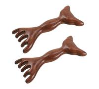 SHERCHPRY 2pièces Peigne de Massage Bois à Double Extrémité pour Chevelu Gua Sha Léger et Portable pour Maison le Bureau Voyages