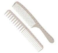 SHERCHPRY 2pièces Peignes De Coupe De Cheveux Avec Échelle Graduée Lot De Dents Larges Et Fines Pour Coiffure, Tissage Et Coupe Professionnelle