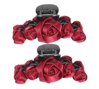 SHERCHPRY 2pièces Pince à Cheveux Élégante Avec Roses Rouges Pour Femmes Accessoire Chic Pour Soirées De Saint-valentin Et Usage Quotidien Convient Aux Cheveux Épais Et Fins