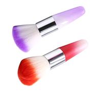 SHERCHPRY 2pièces Pinceau Dépoussierant Ongle Nettoyant Poudre Pour Nail Art Usage Salon Et Domestique Format Compact Couleurs Assorties