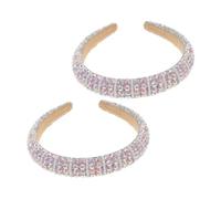SHERCHPRY 2pièces Rhinestone Headband Avec Perles Et Éponge Bandeau Élégant Et Confortable Pour Mariages Fêtes Et Usage Quotidien Accessoire Non-glissant Pour Coiffure