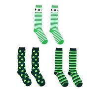 SHERCHPRY 3 Paires Trèfle Chaussettes Lutin Chaussettes Hommes Chaussettes Patricks Jour Bas Chaussettes De Nouveauté Chaussettes Mi-mollet Hommes Et Femmes Polyester Délicat Irlande (Style aléatoire)